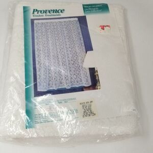 Vintage 90s Provence Window Treatment Curtain Panel Lace 60" x 84"  White New